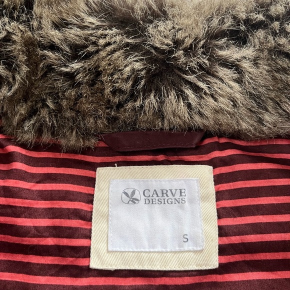 Carve Designs Ventura Puffer jacket w/ faux fur collar zip front pockets size S - Picture 12 of 16